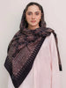 Mashal Ajrak Hijab - Black & Burgandy