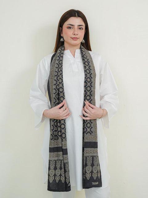 Mohen Ajrak Scarf - Grey