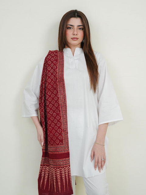 Misal Ajrak Scarf - Maroon