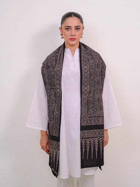Mauj Ajrak Scarf - Black