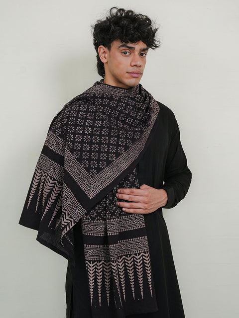Misal Ajrak Scarf - Black (For Him)