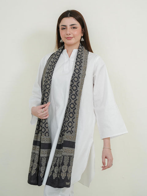 Mohen Ajrak Scarf - Grey