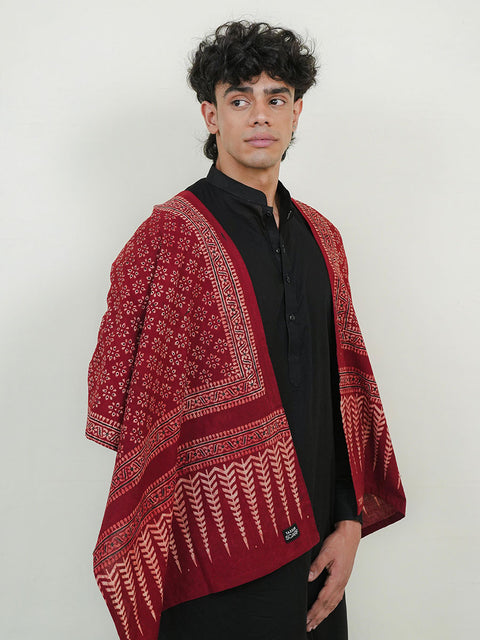 Misal Ajrak Scarf - Maroon (For Him)