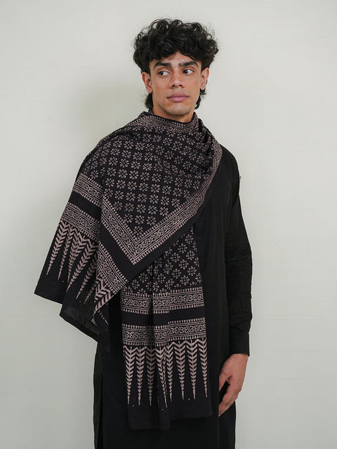 Misal Ajrak Scarf - Black (For Him)