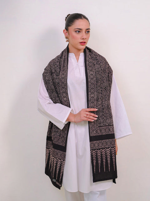 Mauj Ajrak Scarf - Black
