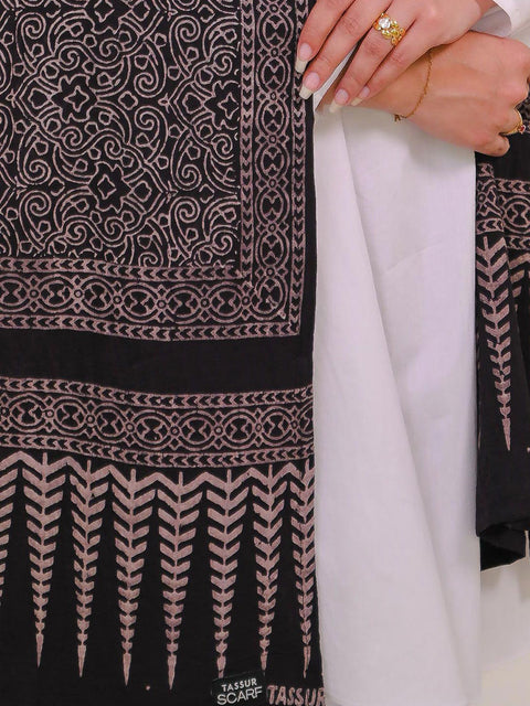 Mauj Ajrak Scarf - Black