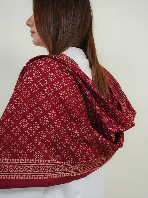 Misal Ajrak Scarf - Maroon