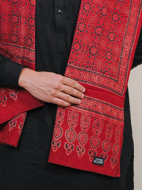 Huda Ajrak Scarf - Maroon (For Him)