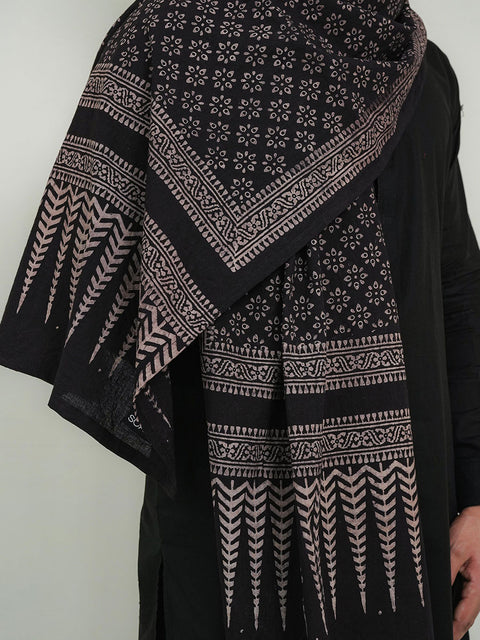 Misal Ajrak Scarf - Black (For Him)
