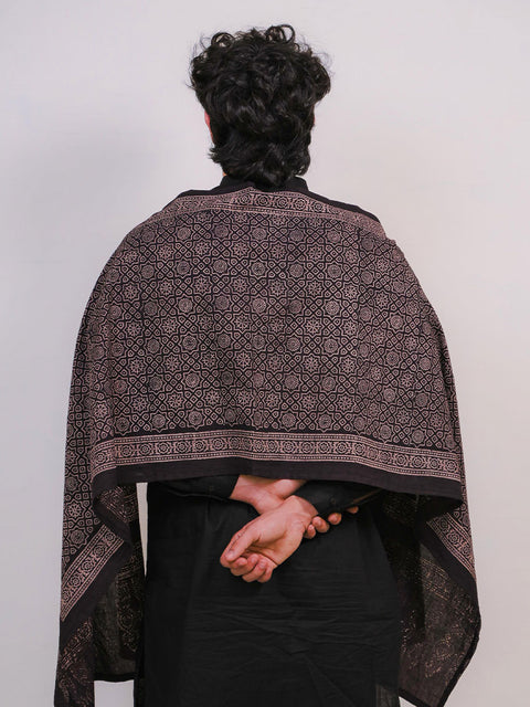 Huda Ajrak Scarf - Black (For Him)