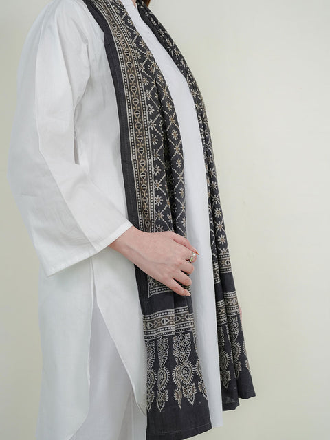 Mohen Ajrak Scarf - Grey