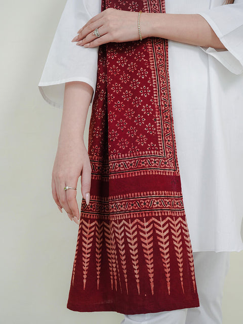 Misal Ajrak Scarf - Maroon