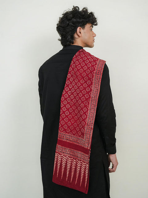 Misal Ajrak Scarf - Maroon (For Him)