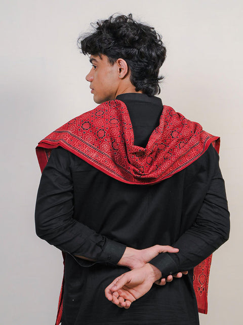 Huda Ajrak Scarf - Maroon (For Him)
