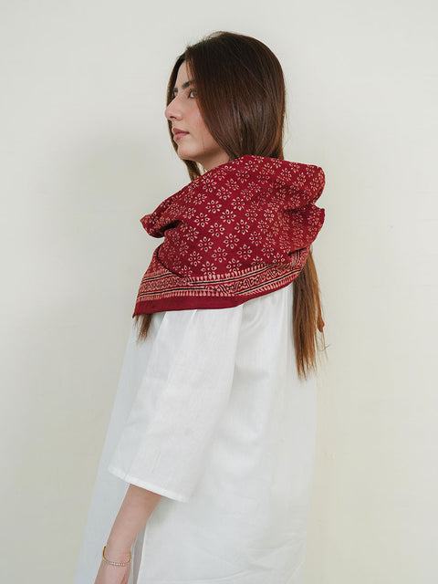 Misal Ajrak Scarf - Maroon