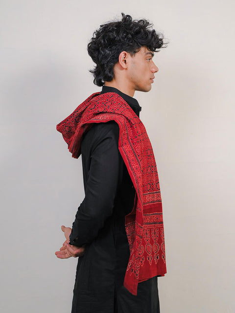 Huda Ajrak Scarf - Maroon (For Him)