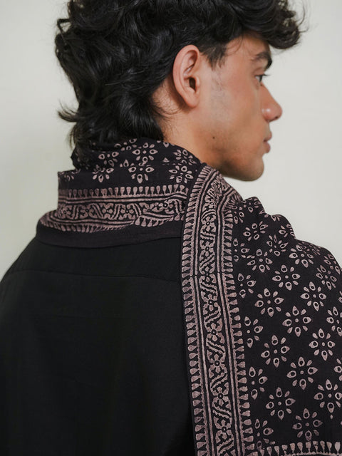 Misal Ajrak Scarf - Black (For Him)