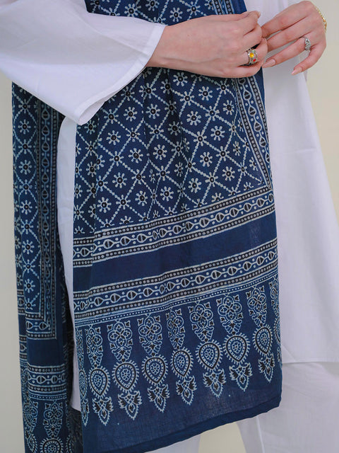 Mohen Ajrak Scarf - Blue