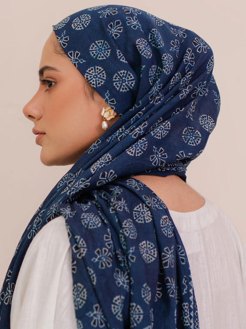Behnaz Ajrak Hijab - Blue