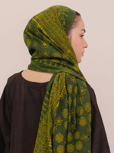 Behnaz Ajrak Hijab - Green