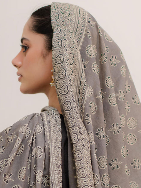 Behnaz Ajrak Hijab - Grey