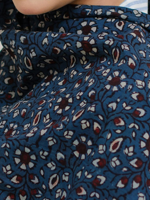 Hiba Ajrak Hijab - Blue Kashi
