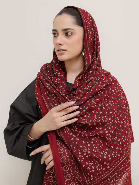 Hiba Ajrak Hijab - Red Kashi