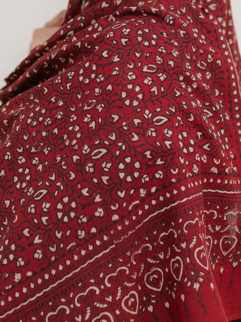 Hiba Ajrak Hijab - Red Kashi