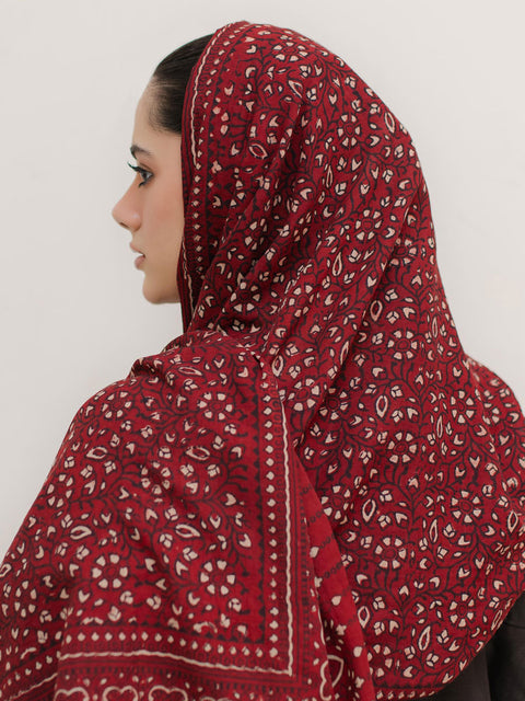Hiba Ajrak Hijab - Red Kashi