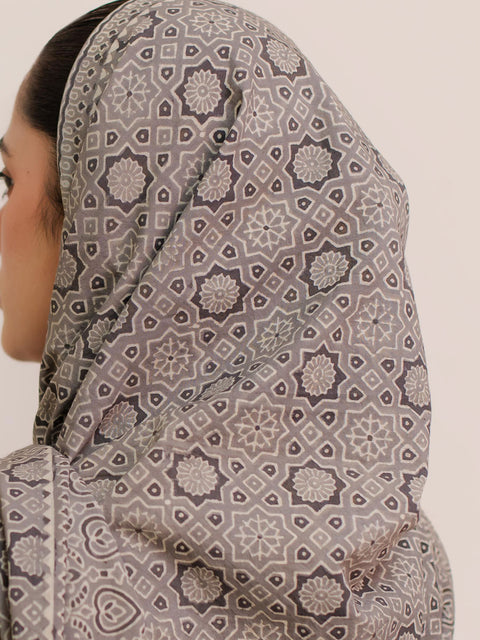 Huda Ajrak Hijab - Grey