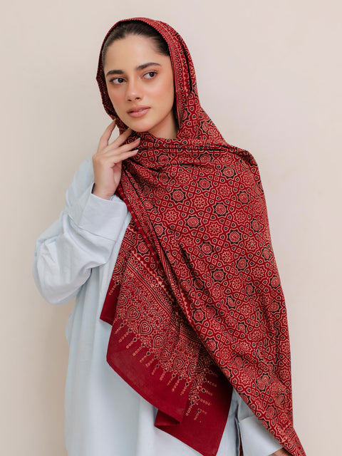 Huda Ajrak Hijab - Maroon