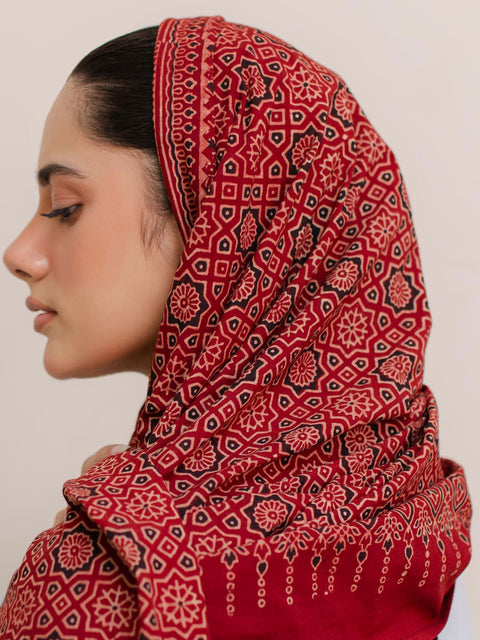 Huda Ajrak Hijab - Maroon