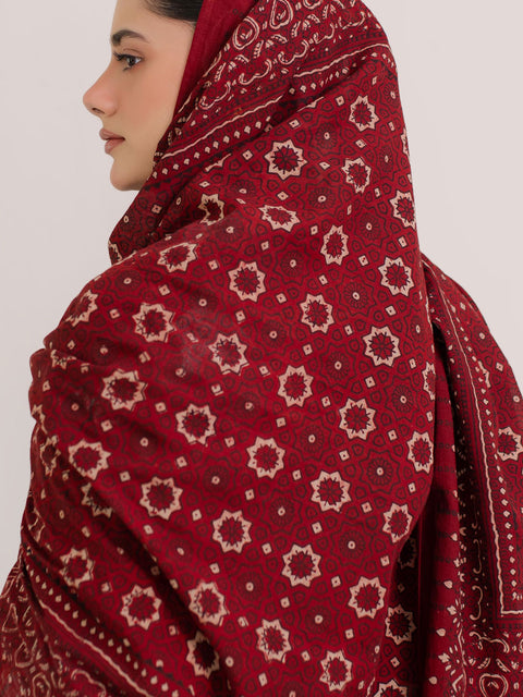 Huda Ajrak Hijab - Red Kashi