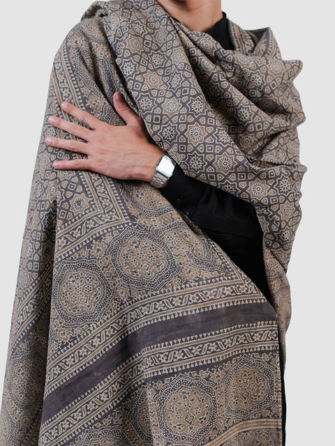 Huda Ajrak Chaadar - Grey (For Him)