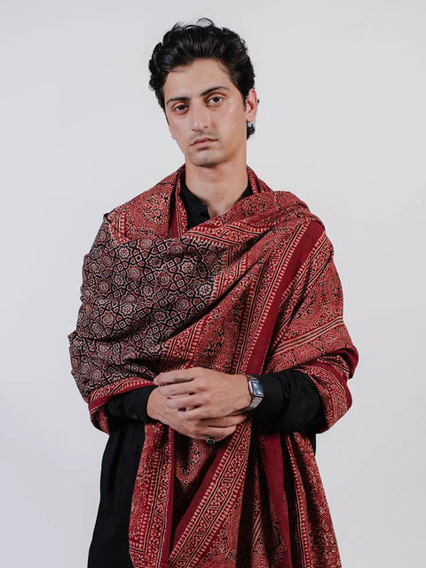Huda Ajrak Chaadar - Two Tone - Black (For Him) TASSUR