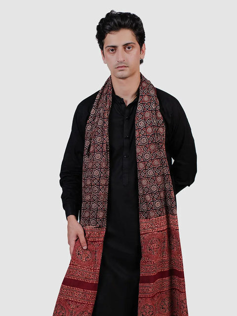 Huda Ajrak Chaadar - Two Tone - Black (For Him) TASSUR