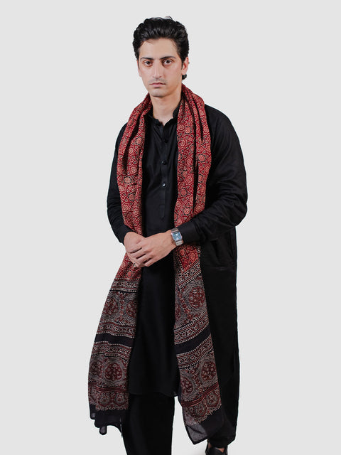 Huda Ajrak Chaadar - Two Tone - Maroon (For Him)