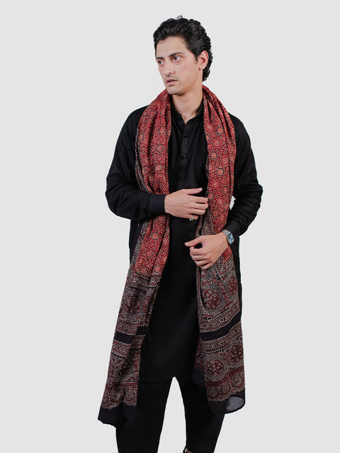 Huda Ajrak Chaadar - Two Tone - Maroon (For Him)