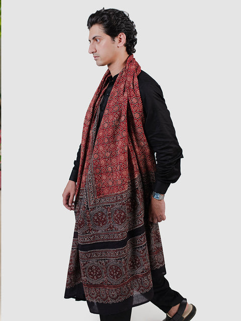Huda Ajrak Chaadar - Two Tone - Maroon (For Him)