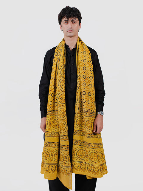 Huda Ajrak Chaadar - Yellow (For Him)