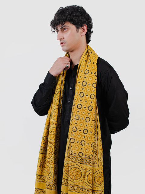Huda Ajrak Chaadar - Yellow (For Him)