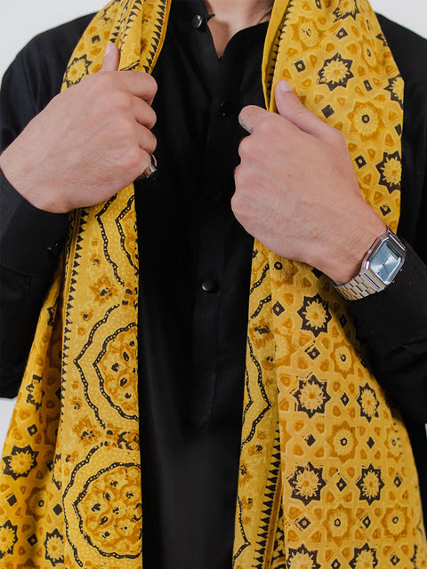 Huda Ajrak Chaadar - Yellow (For Him)