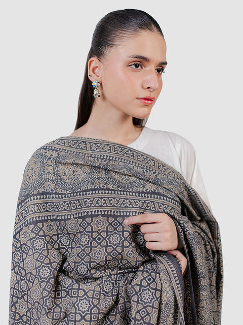 Huda Ajrak Chaadar - Grey