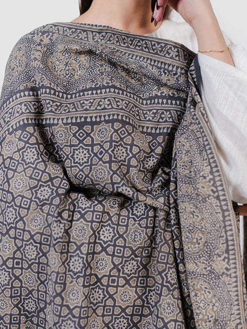 Huda Ajrak Chaadar - Grey