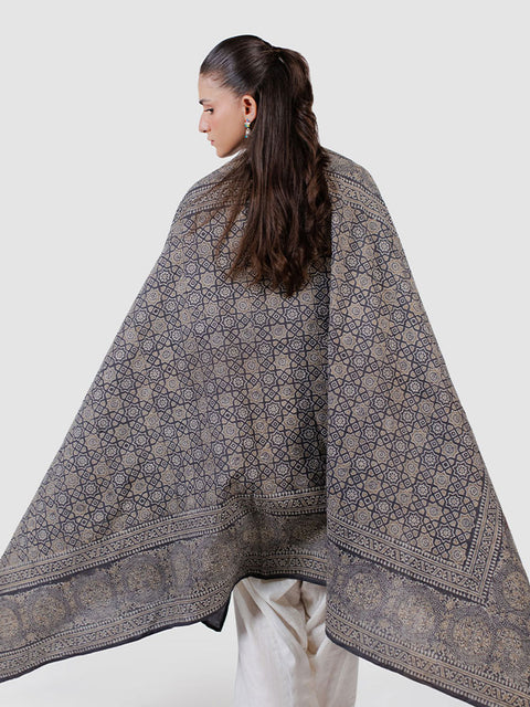Huda Ajrak Chaadar - Grey