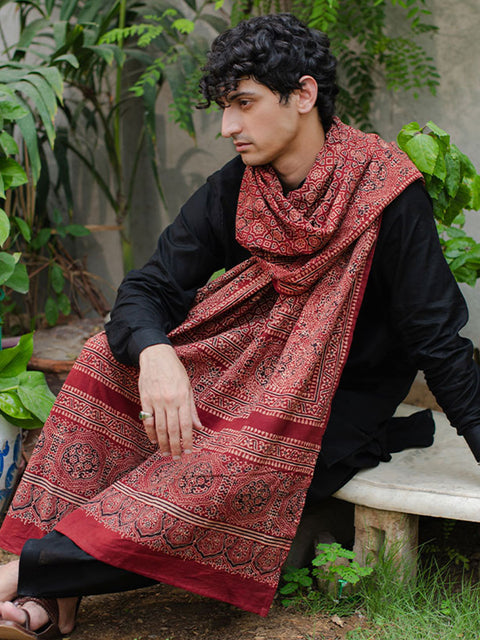 Huda Ajrak Chaadar - Maroon (For Him)
