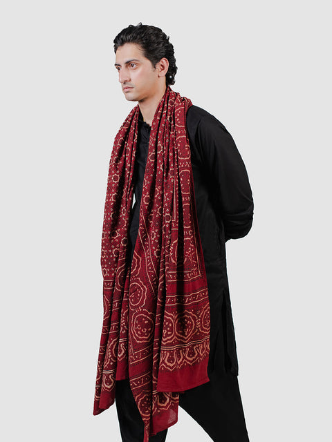 Huda Ajrak Chaadar - Red Kashi (For Him)