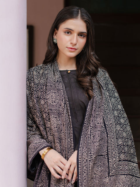 Huda Ajrak Chaadar - Black