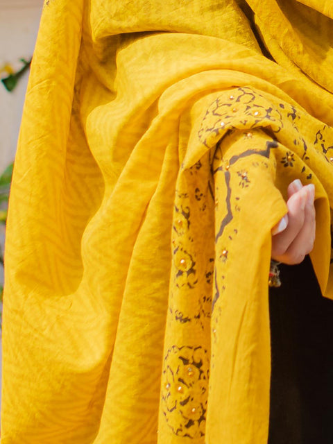 Marjan Ajrak Chaadar - Yellow