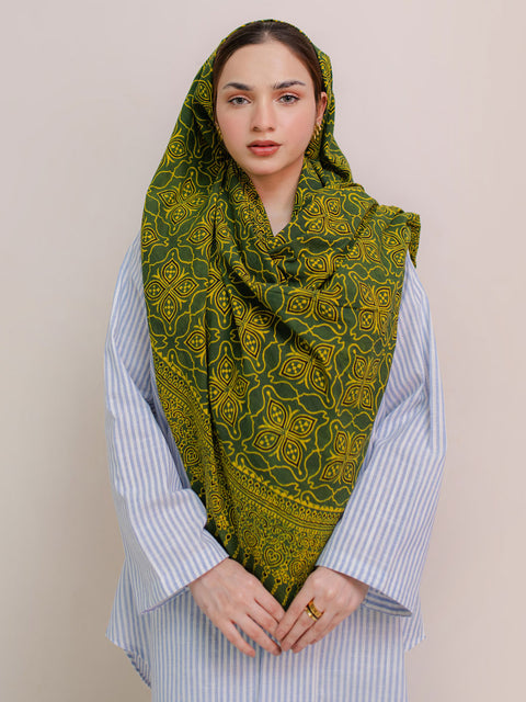 Mashal Ajrak Hijab - Green